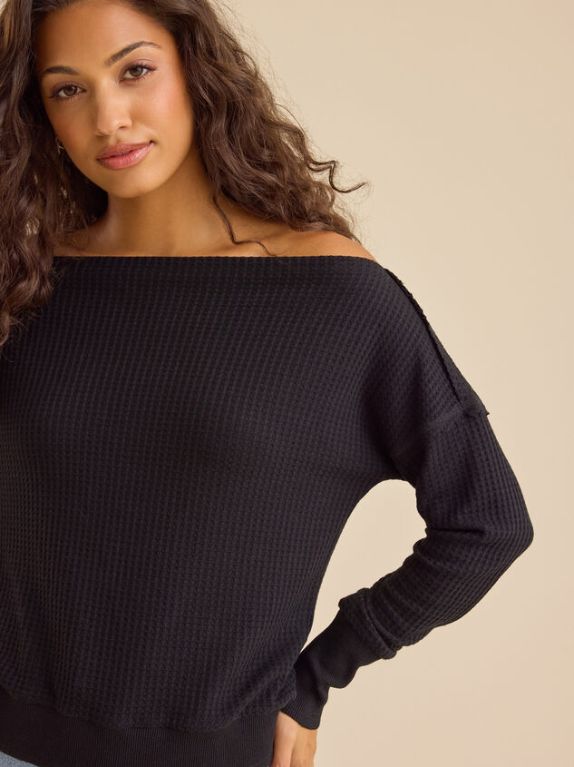 Ariadne Thermal Boatneck Top Detail 3 - TULLABEE