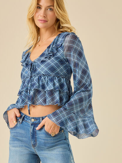 Ivey Plaid Babydoll Top - TULLABEE