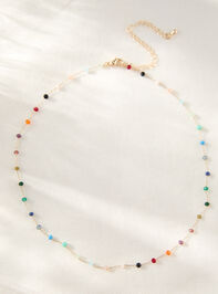 Multi-Color Glass Bead Necklace Detail 2 - TULLABEE