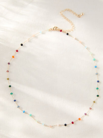 Multi-Color Glass Bead Necklace - TULLABEE