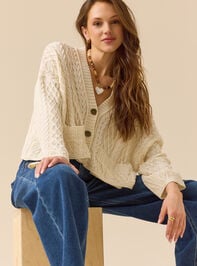 Halle Cable Cardigan Detail 2 - TULLABEE