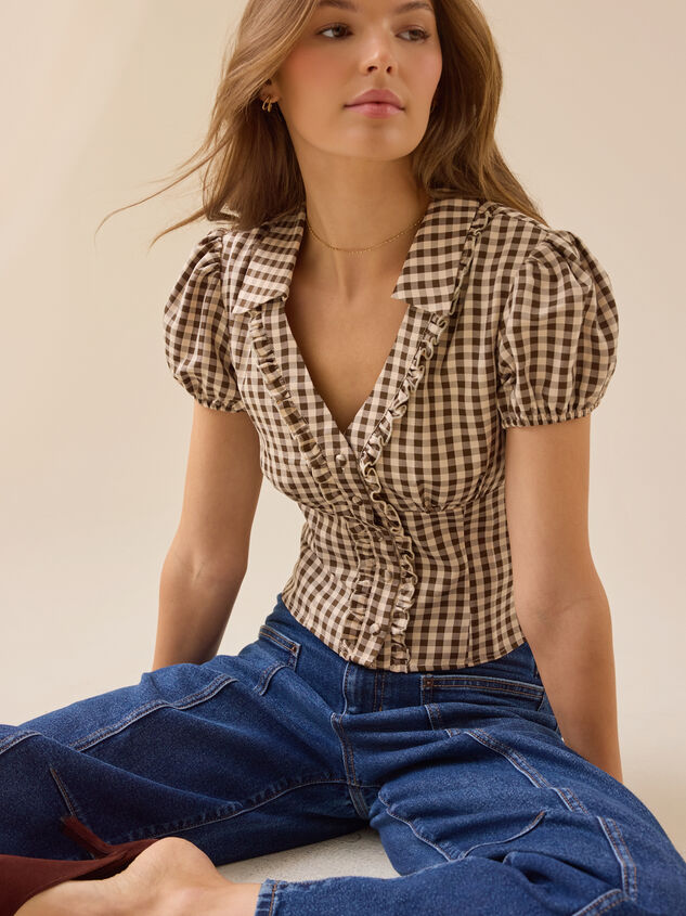 Skylar Gingham Top Detail 4 - TULLABEE