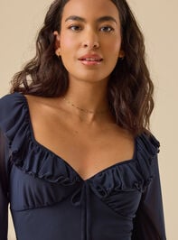 Skye Mesh Mini Dress Detail 3 - TULLABEE