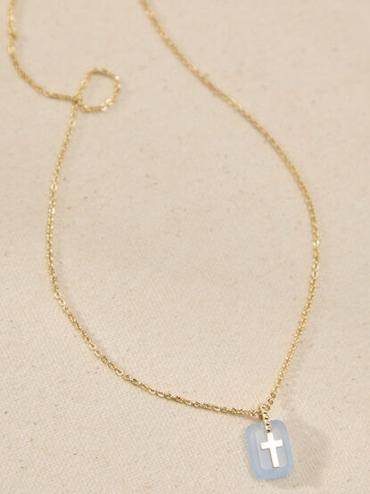 Blue Grace Charm Necklace - TULLABEE