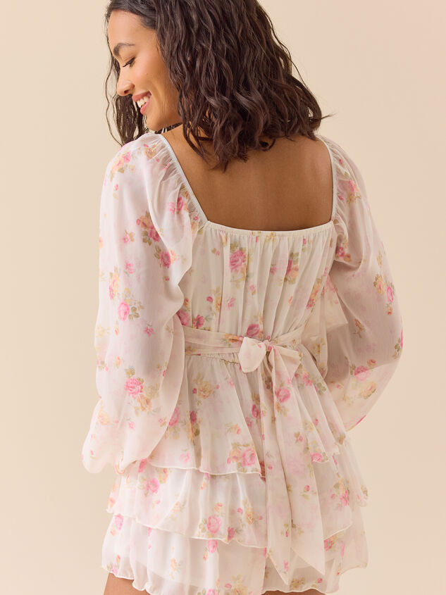 Leslie Tiered Floral Romper Detail 5 - TULLABEE