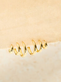 Crescent Hoop Earring Trio Pack - TULLABEE