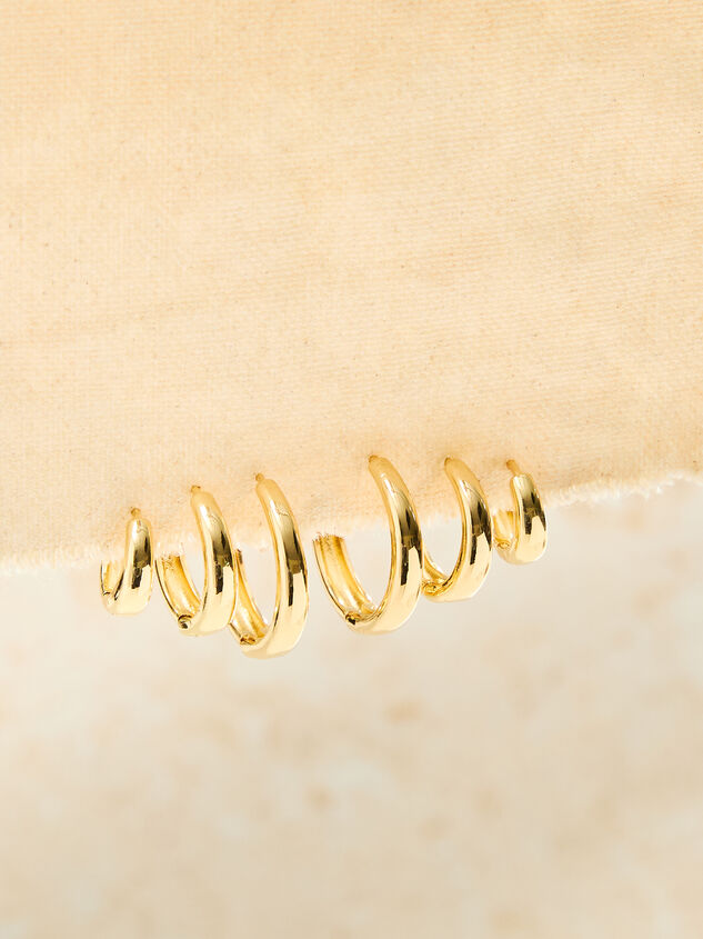 Crescent Hoop Earring Trio Pack - TULLABEE