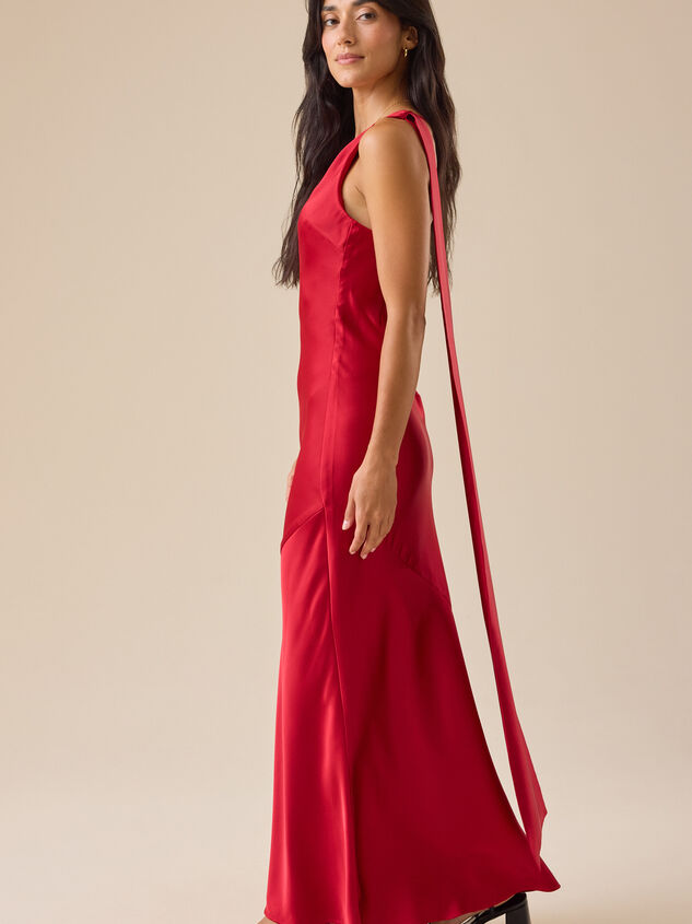 Connie Satin Maxi Dress Detail 3 - TULLABEE