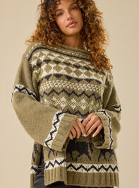 Fern Fair Isle Horse Sweater Detail 3 - TULLABEE