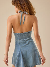 Zana Denim Mini Dress Detail 6 - TULLABEE