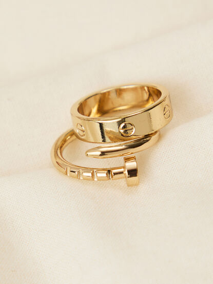 Wrapped Nail Ring Set - TULLABEE