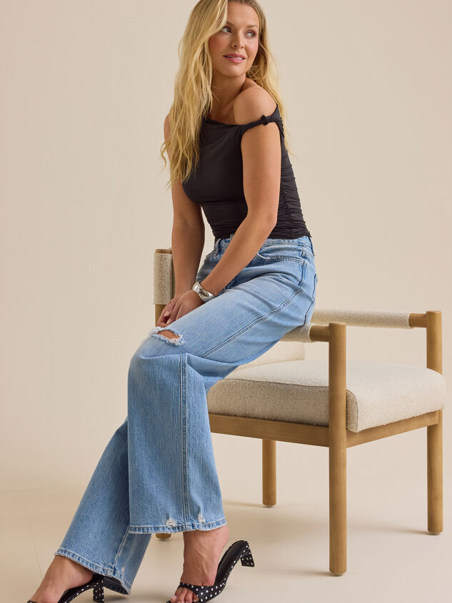 Annie Asymmetrical Twist Neck Top Detail 3 - TULLABEE