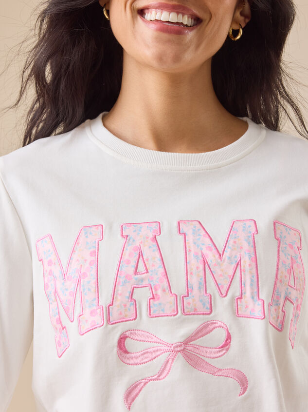 Mama Bow Sweatshirt Detail 2 - TULLABEE