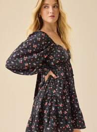 Elara Floral Mini Dress Detail 4 - TULLABEE