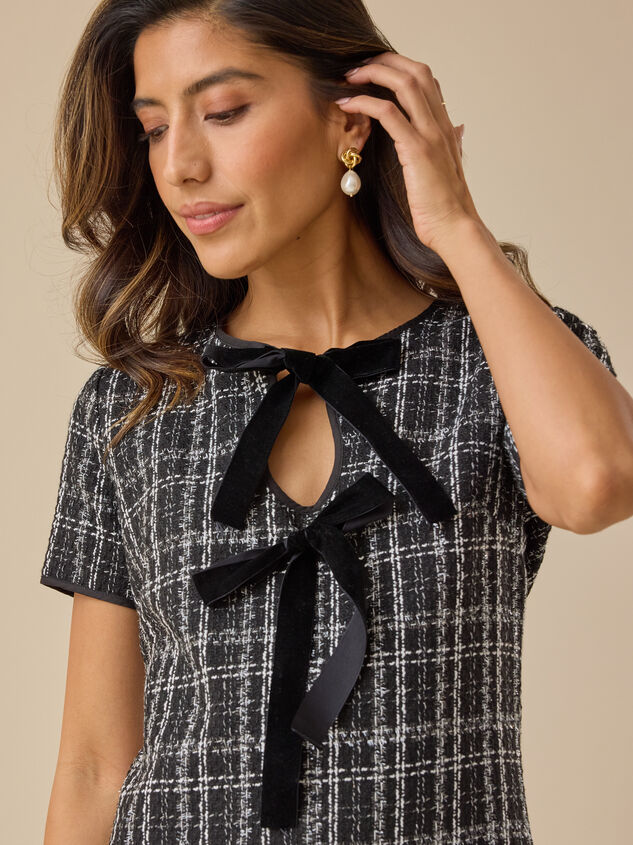 Cheyenne Tweed Mini Dress Detail 2 - TULLABEE