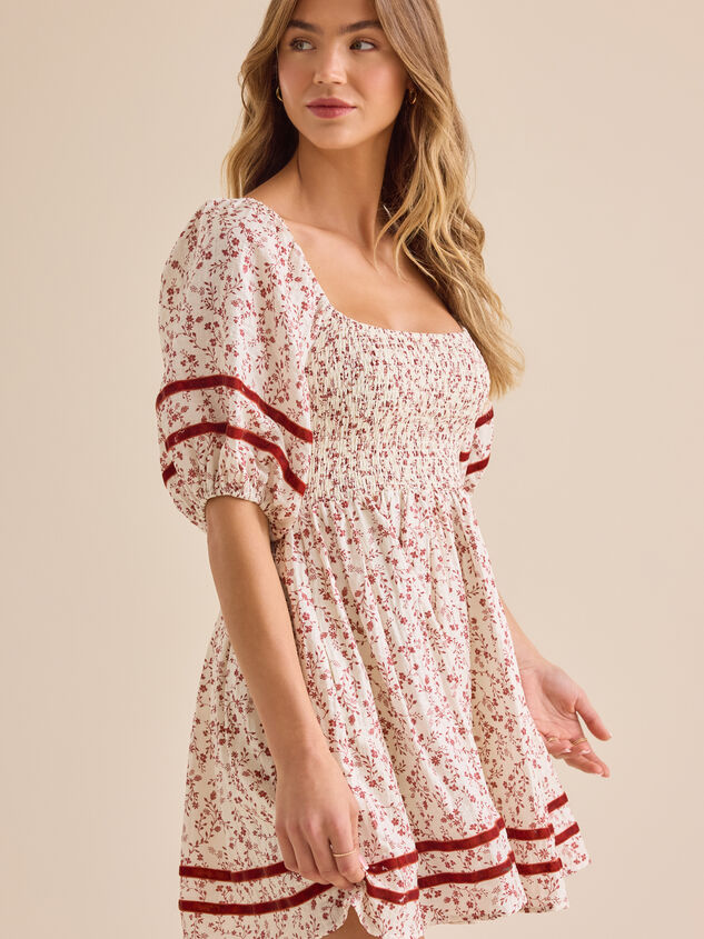 Chaya Puff Sleeve Mini Dress Detail 4 - TULLABEE