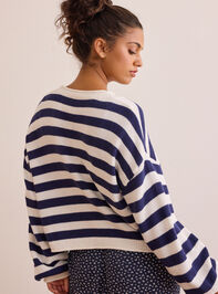 Homecoming Striped Cardigan Sweater Detail 4 - TULLABEE