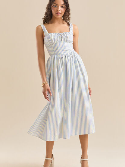 Jojo Striped Midi Dress - TULLABEE