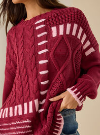 Cierra Cable Whipstitch Sweater - TULLABEE
