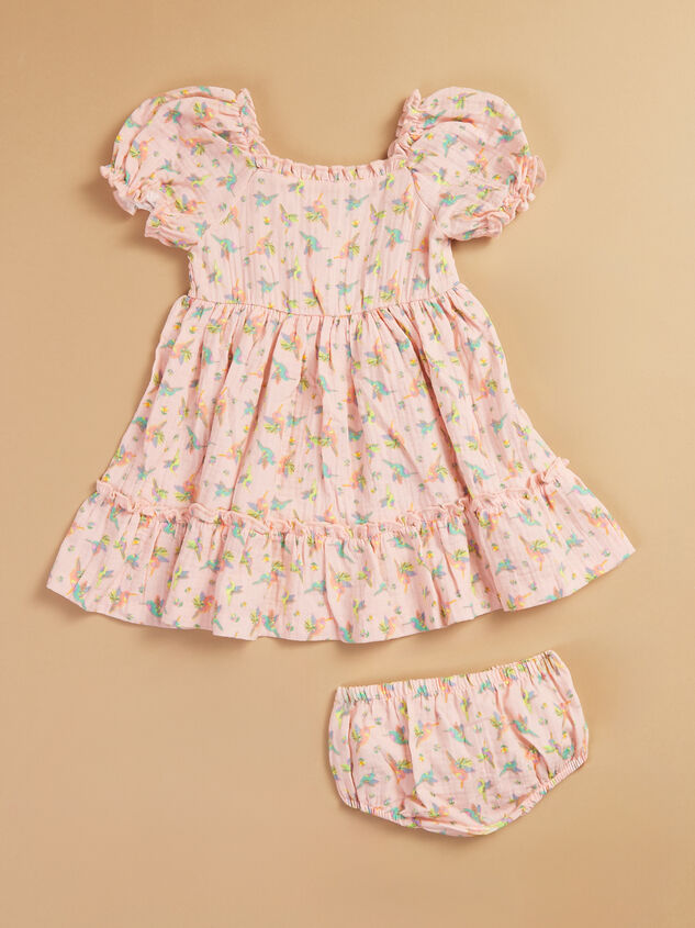 Harlow Hummingbird Baby Dress and Bloomer Set - TULLABEE