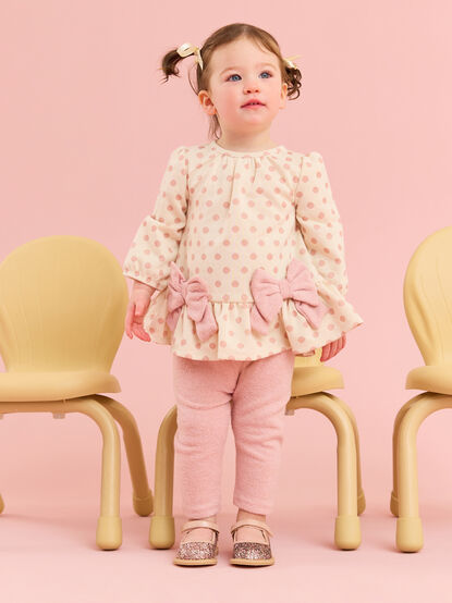 Payton Polka Dot Bow Toddler Set - TULLABEE