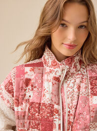 Kaelen Patchwork Sherpa Jacket Detail 5 - TULLABEE