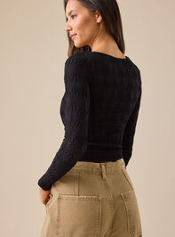 Blaire Seamless Floral Long Sleeve Cami Detail 5 - TULLABEE