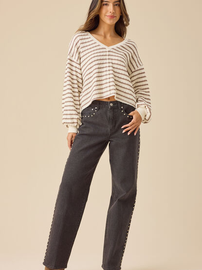 Raelynn V-Neck Striped Top - TULLABEE