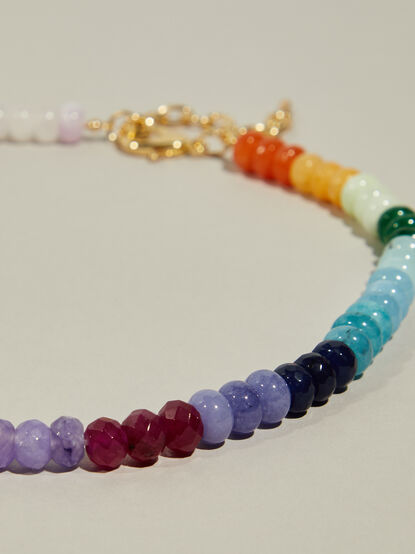 Natural Stone Rainbow Necklace - TULLABEE