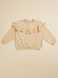 Rainbow Ruffle Sweatshirt by Quincy Mae - TULLABEE