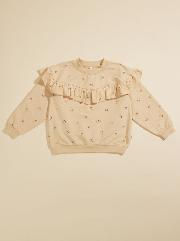 Rainbow Ruffle Sweatshirt by Quincy Mae - TULLABEE