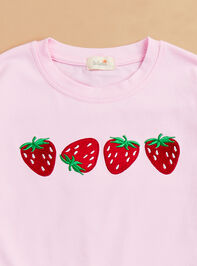 Kelly Embroidered Strawberry Pullover Detail 2 - TULLABEE