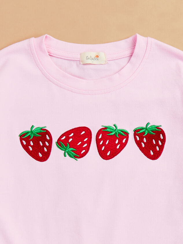 Kelly Embroidered Strawberry Pullover Detail 2 - TULLABEE