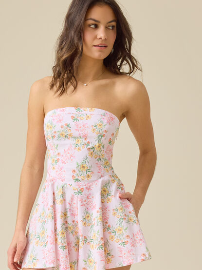 Annie Strapless Floral Romper - TULLABEE