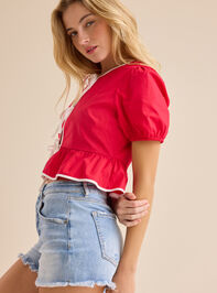 Brett Puff Sleeve Top Detail 3 - TULLABEE