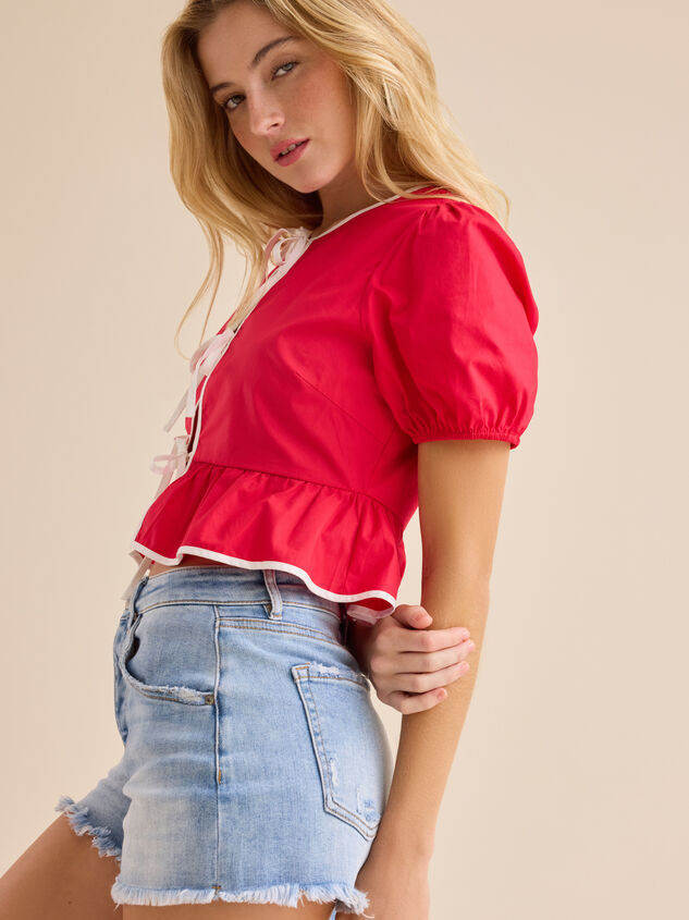 Brett Puff Sleeve Top Detail 3 - TULLABEE