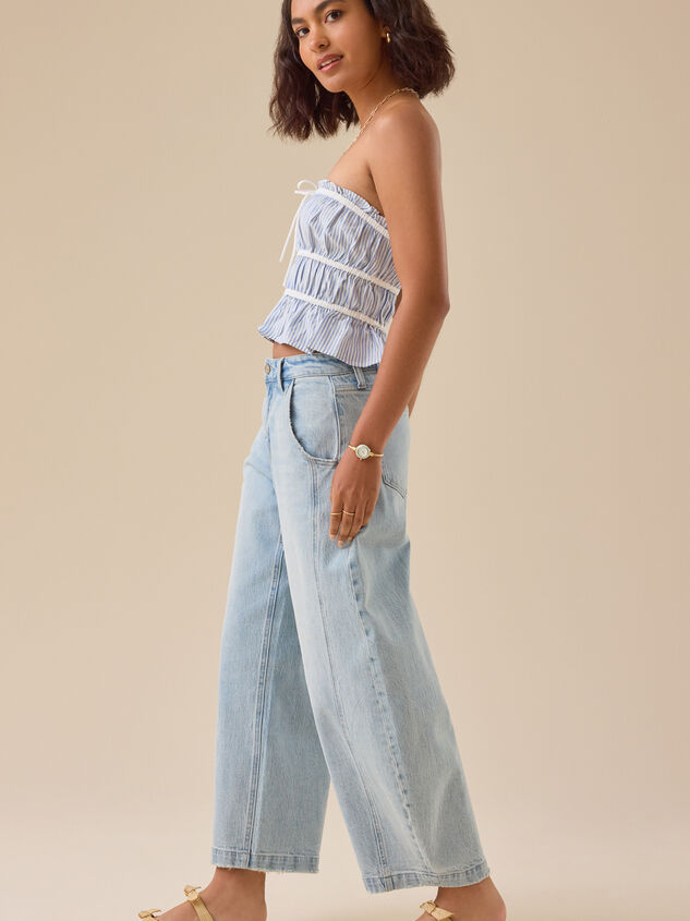 Alice Pinstripe Tube Top Detail 4 - TULLABEE