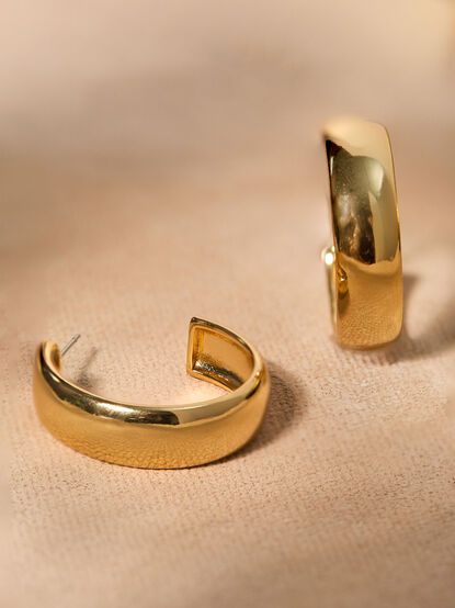 18K Gold Dipped Chunky Hoops - TULLABEE