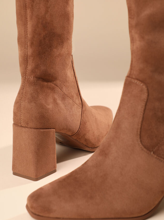 Catherine Tall Suede Stretch Boots Detail 4 - TULLABEE