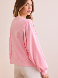 Icon Lace Bow Sweatshirt Detail 4 - TULLABEE