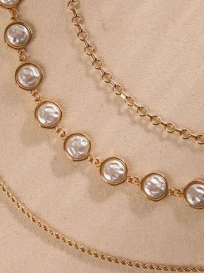 Pearl Chain Bracelet Set - TULLABEE