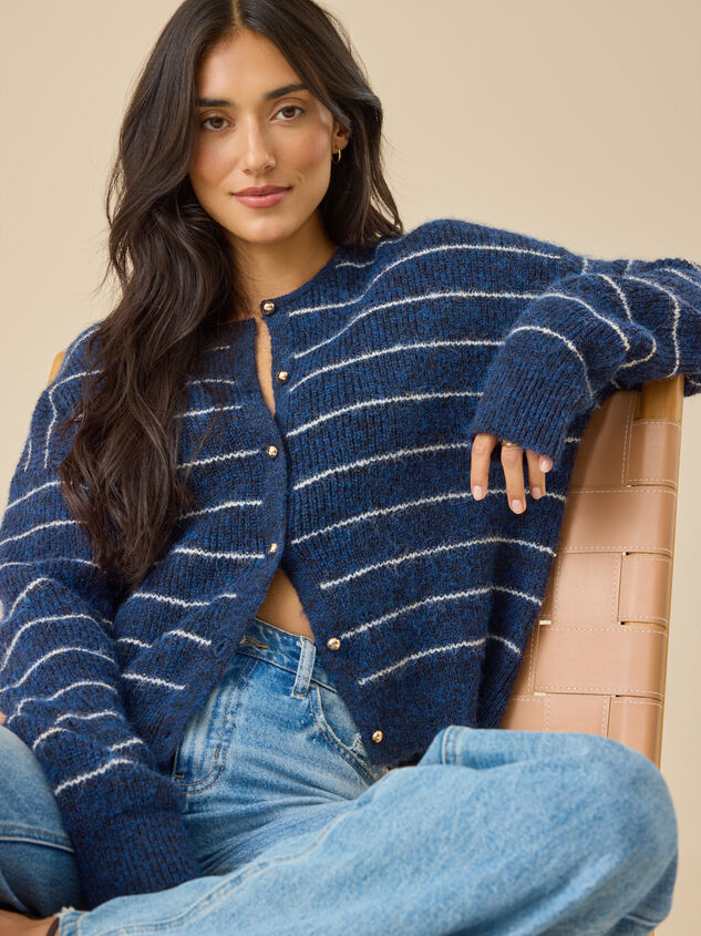 Reana Stripe Cardigan - TULLABEE
