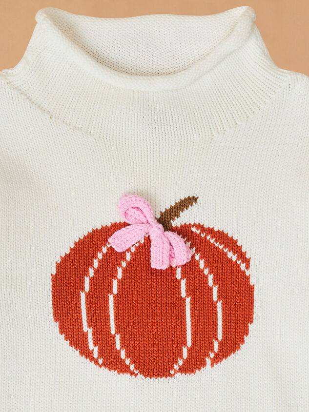 Pumpkin Bow Mockneck Sweater by Mudpie Detail 3 - TULLABEE