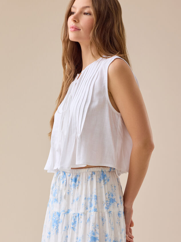 Braleigh Linen Pleated Top Detail 3 - TULLABEE
