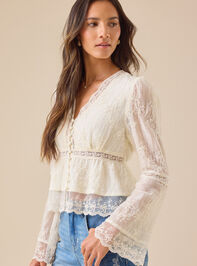 Clarice Embroidered Babydoll Top Detail 3 - TULLABEE