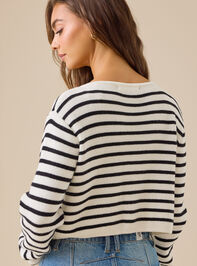 Cecilia Stripe Cardigan Detail 5 - TULLABEE