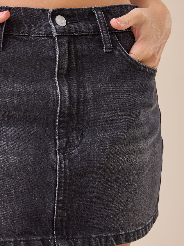 Maggie Denim Mini Skirt Detail 2 - TULLABEE