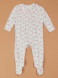 Floral Bow Collar Footie - TULLABEE