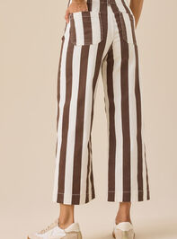 Coco High Rise Cabana Stripe Crop Pants Detail 5 - TULLABEE