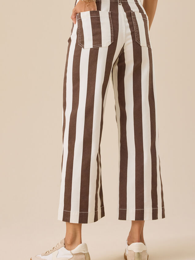 Coco High Rise Cabana Stripe Crop Pants Detail 5 - TULLABEE